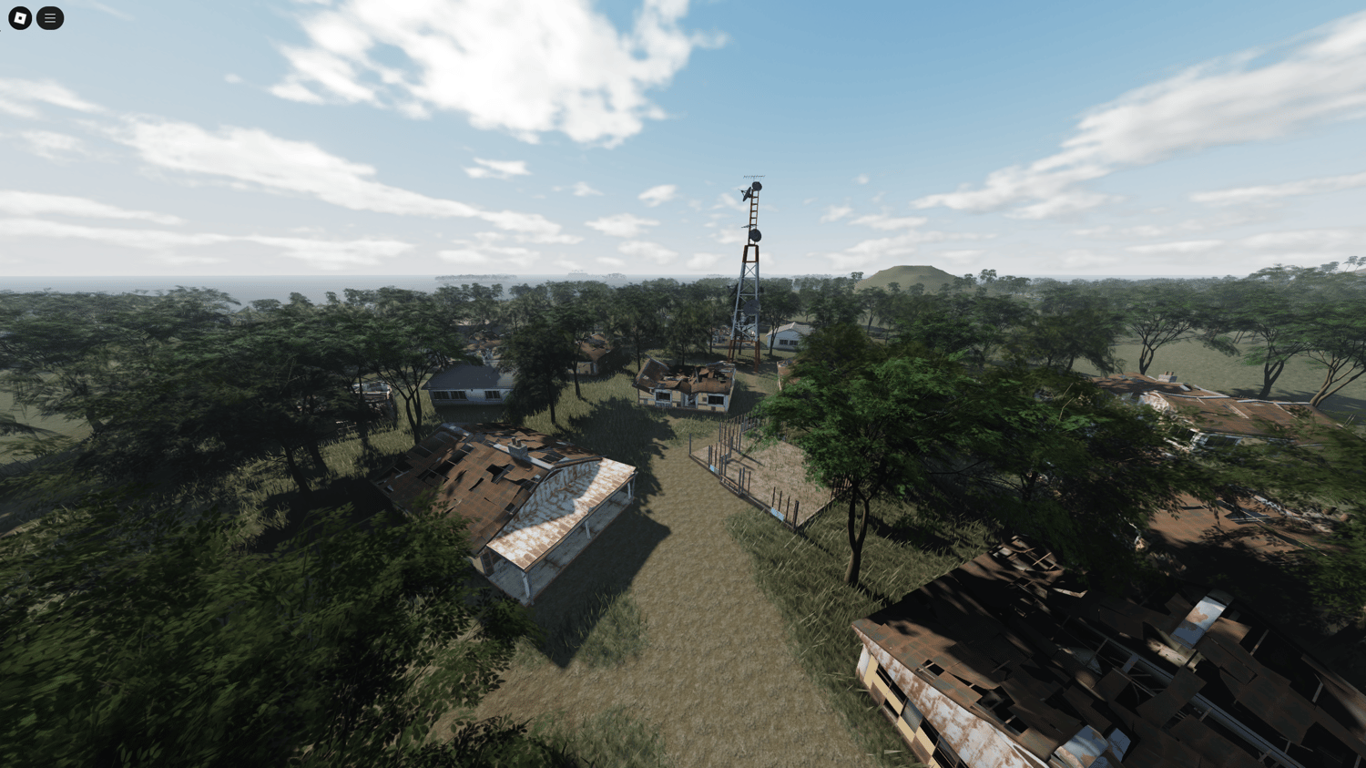 Military barracks and armory buildings with detailed textures.