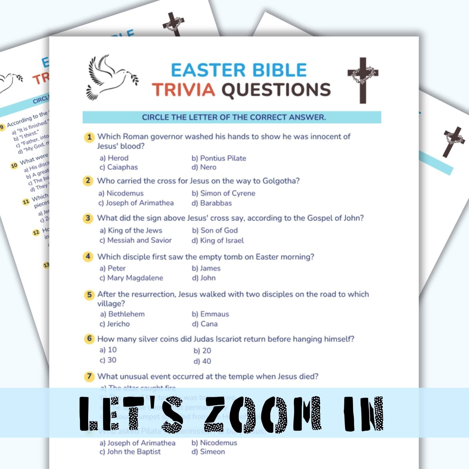 Easter Bible Trivia for Seniors – 15 Fun Multiple-Choice Quiz Questions