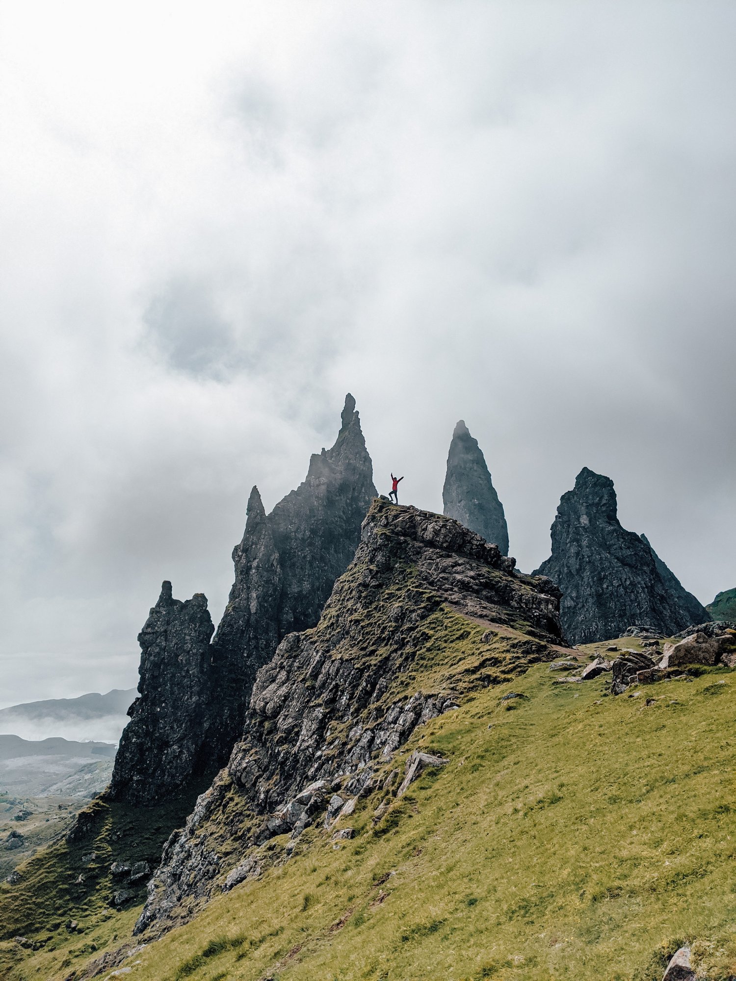 Jagged mountains in Scotland on a cloudy day