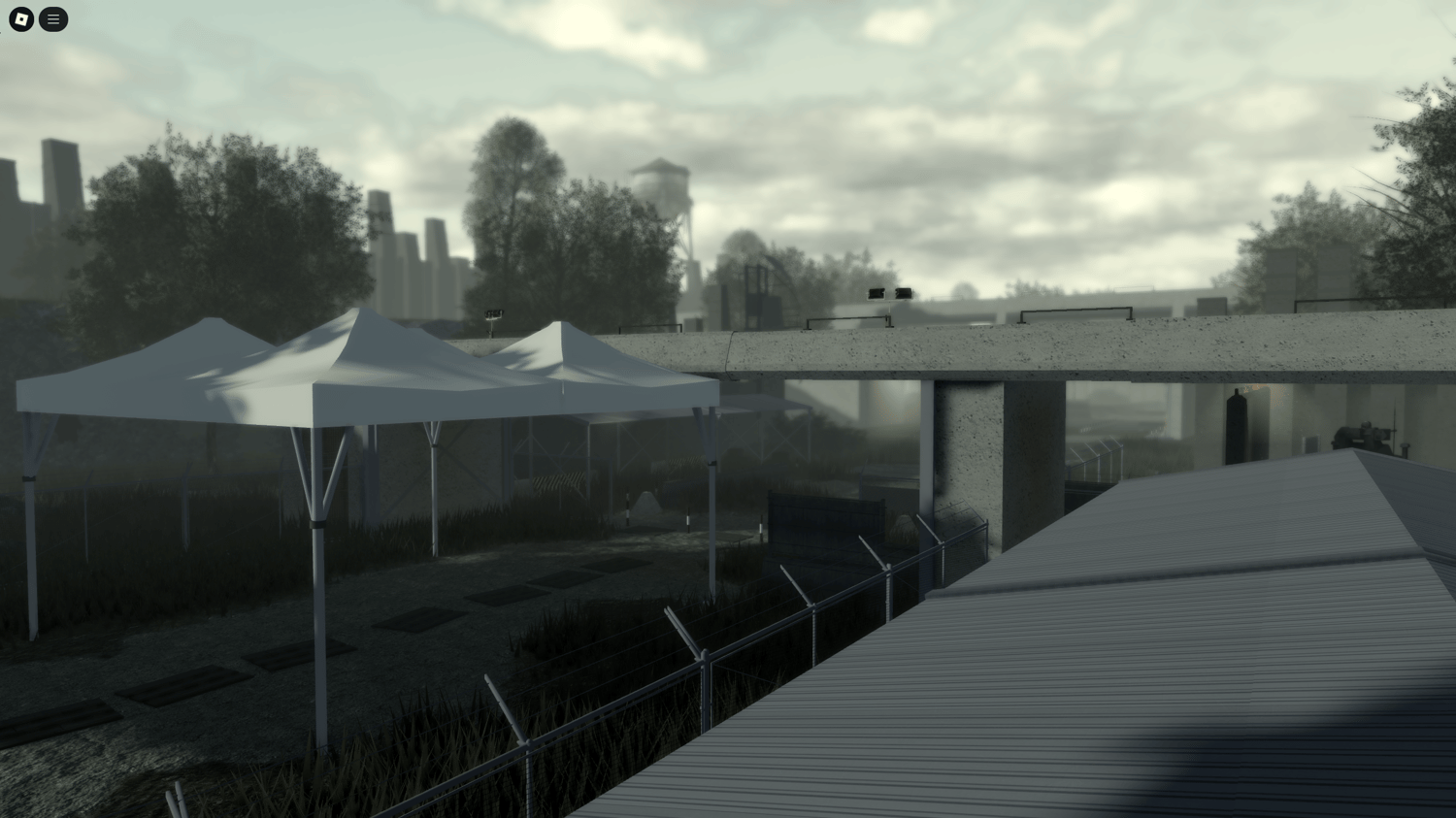 Training hall and logistics department section in a secret military base setting.