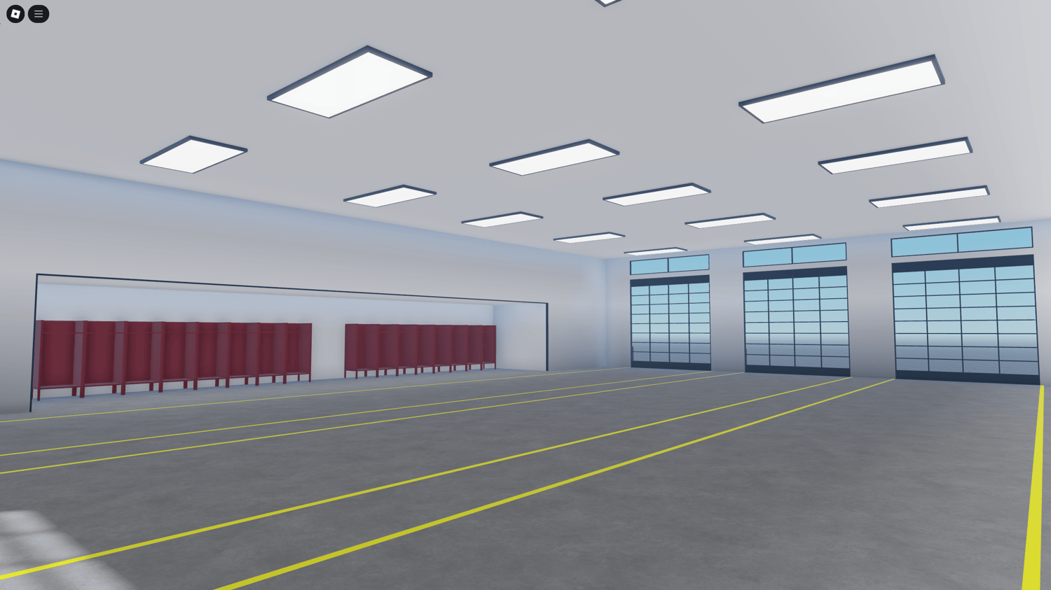 Sleeping quarters and locker room for firefighters inside the fire station.