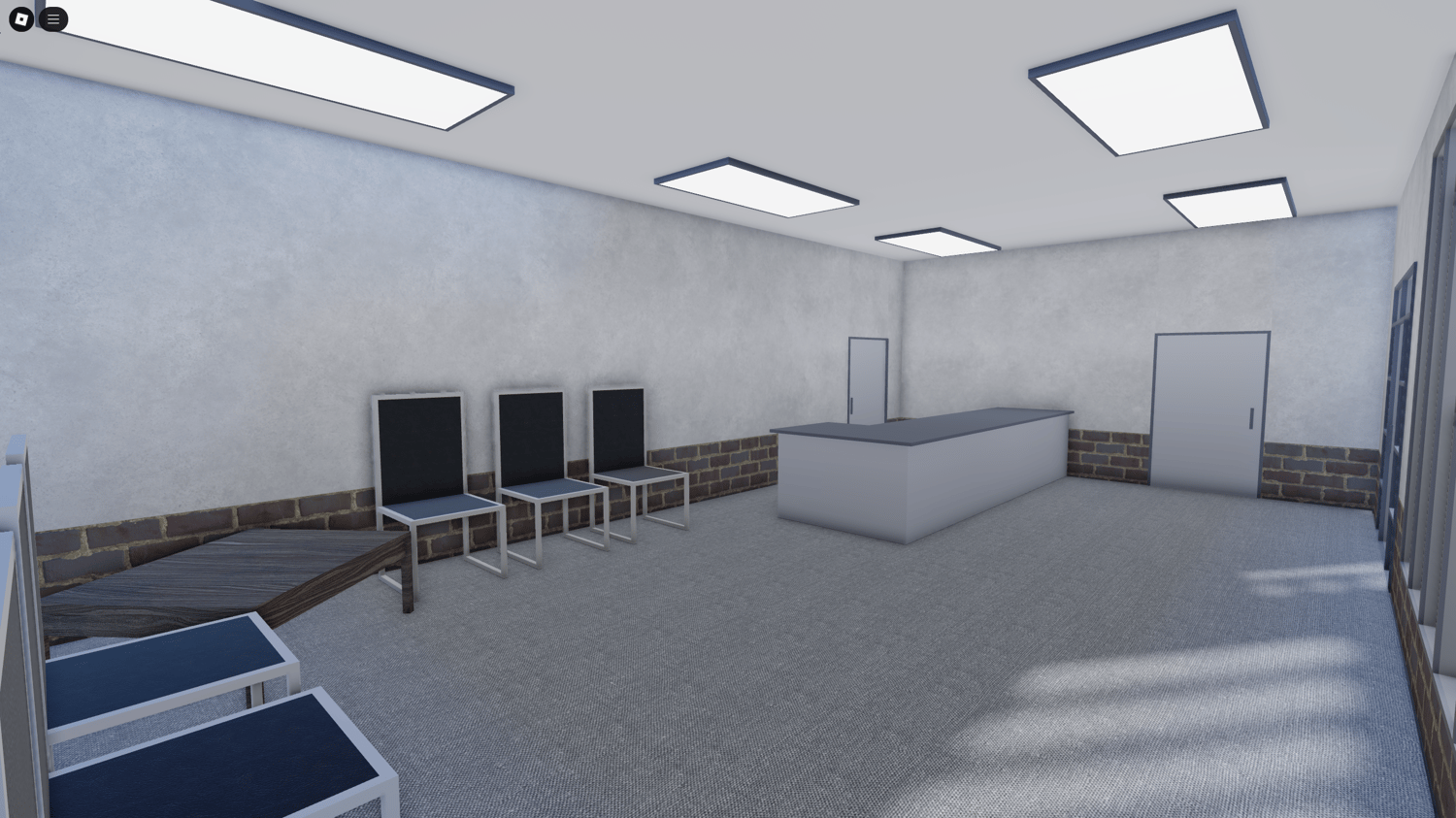 Locker room for mechanics to store gear and change outfits.