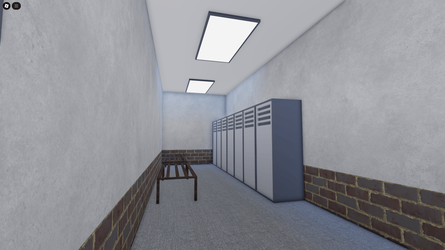 Fully functional repair workshop with tools and workbenches.