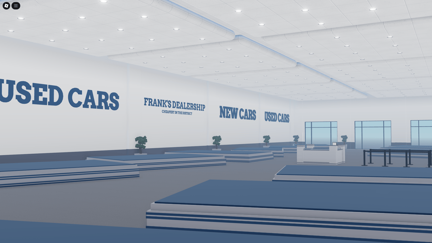 High-quality dealership interior with space for customization and branding.