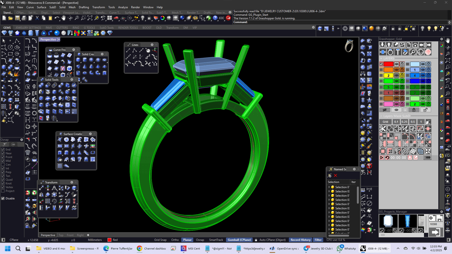 3 Stone Engagement Ring Tutorial
