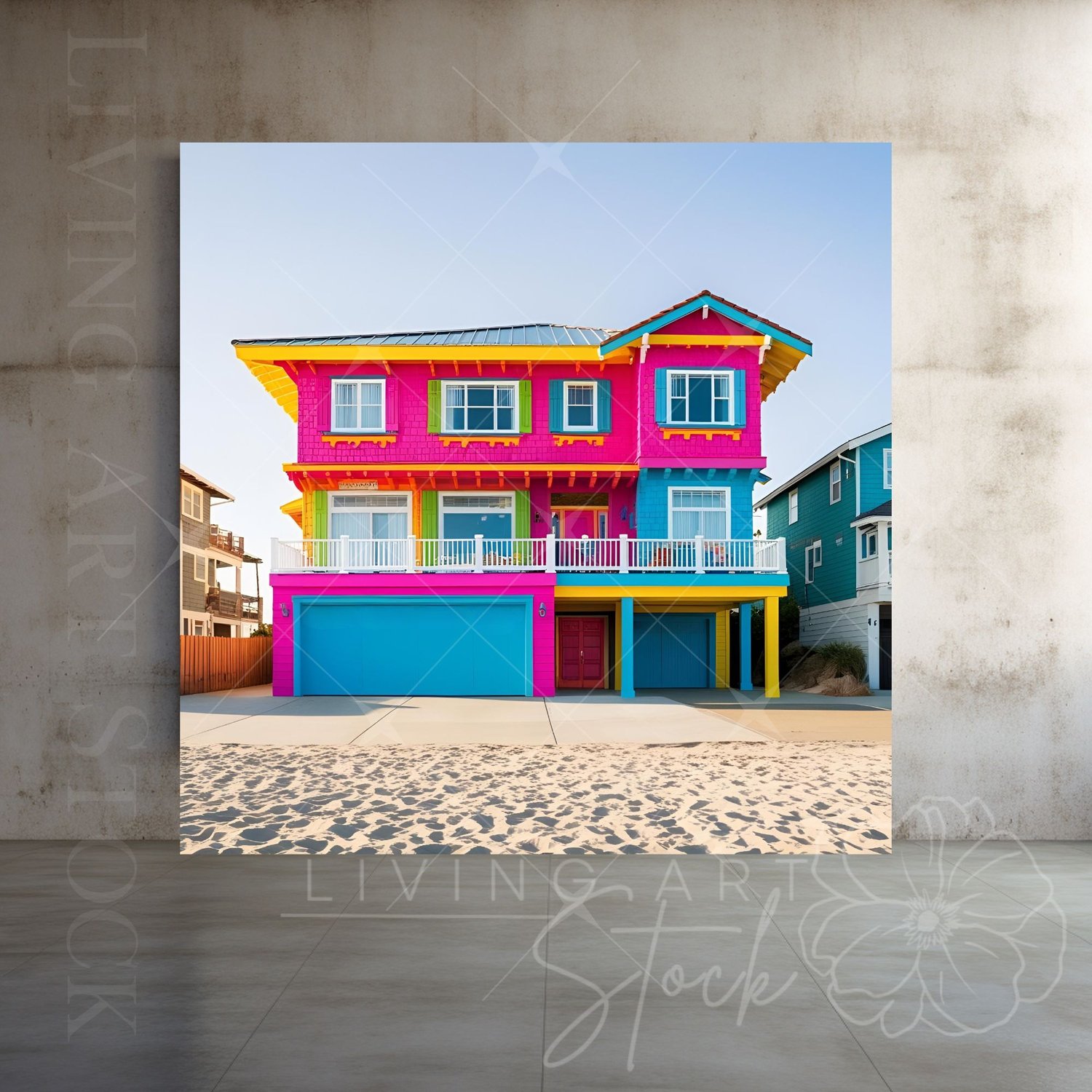 Colorful Laguna Beach California Ai generated Home