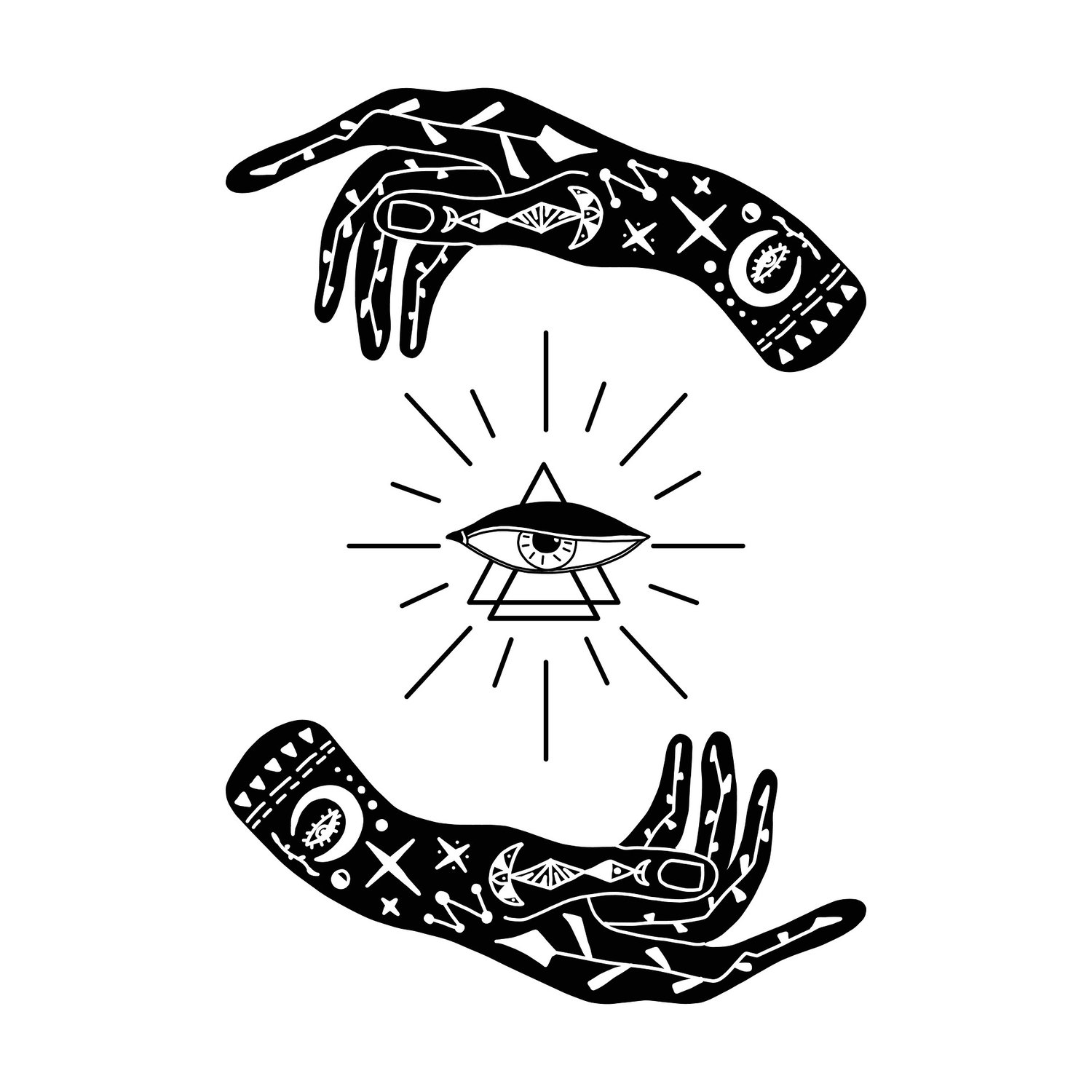 Clip art of witchy styled hands