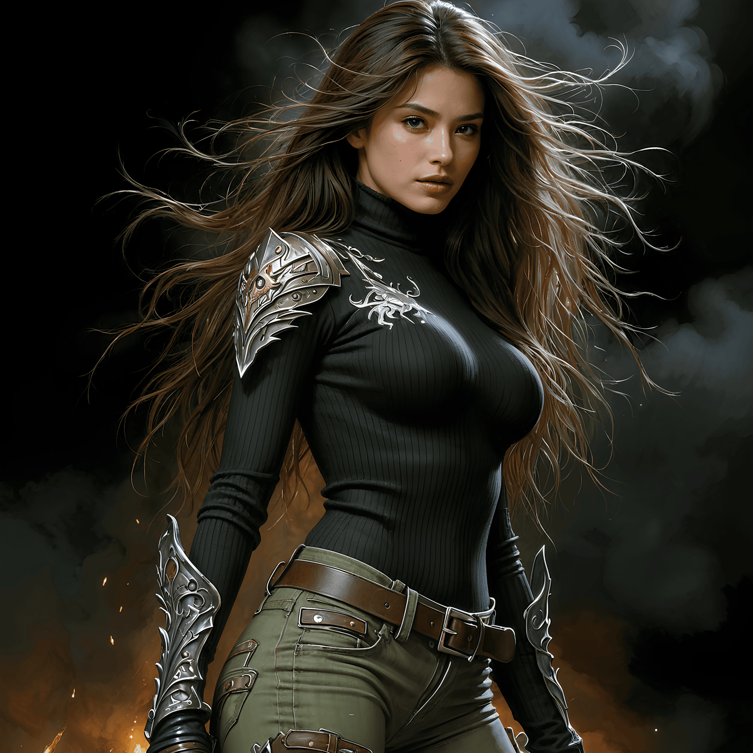 Mexican female soldier ready for combat