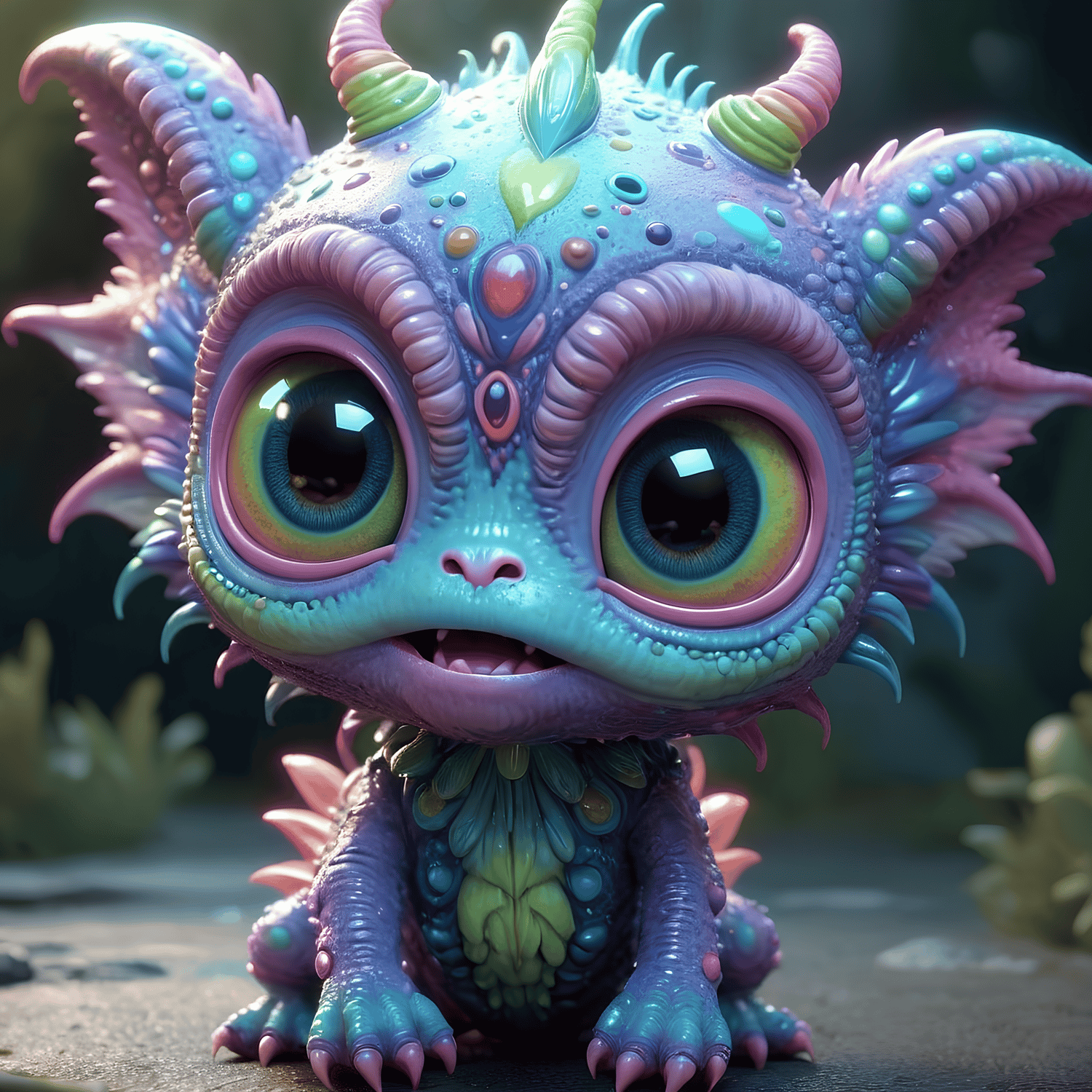 Cute alien baby dragon cosmic critter