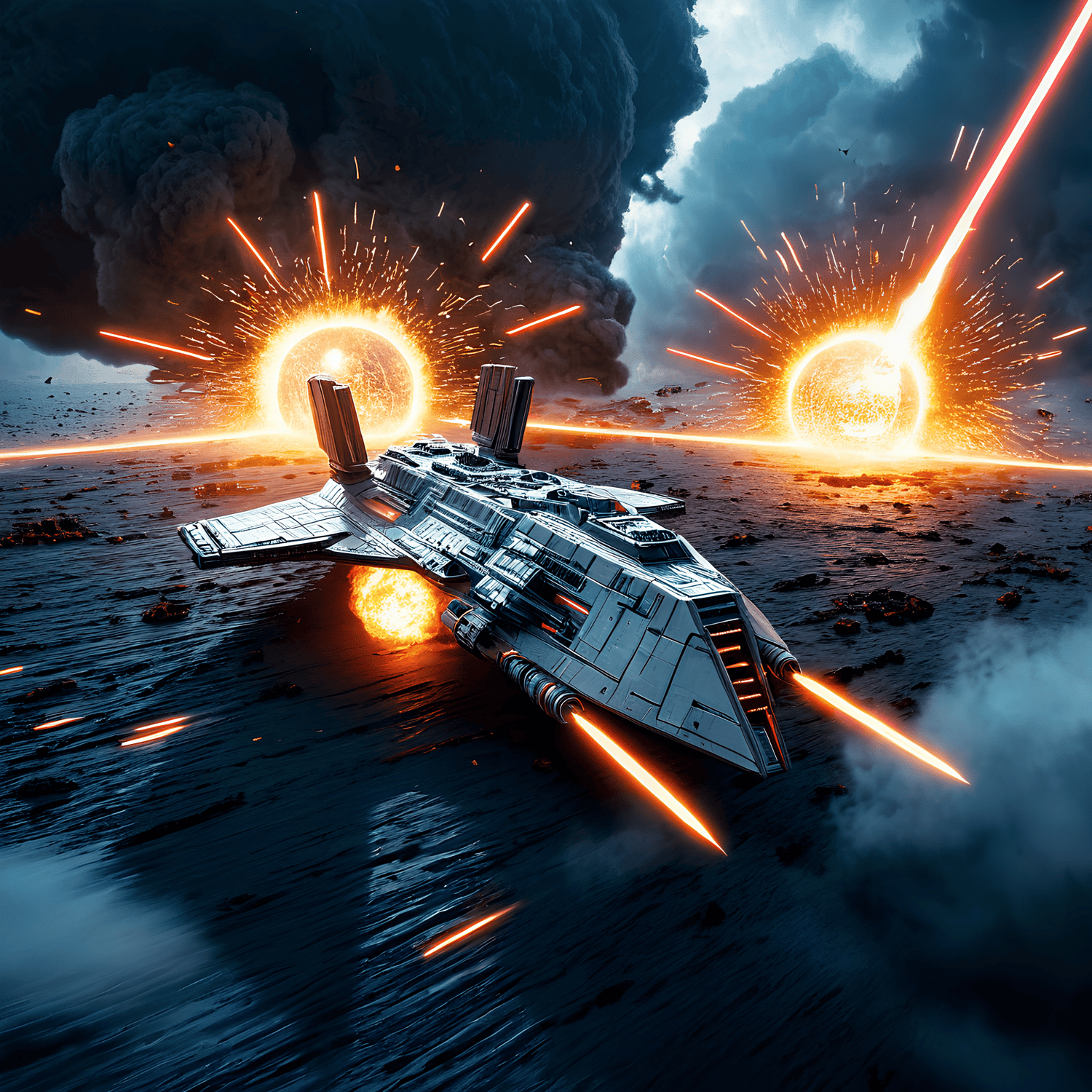 Alliance Battleship in the middle of battle