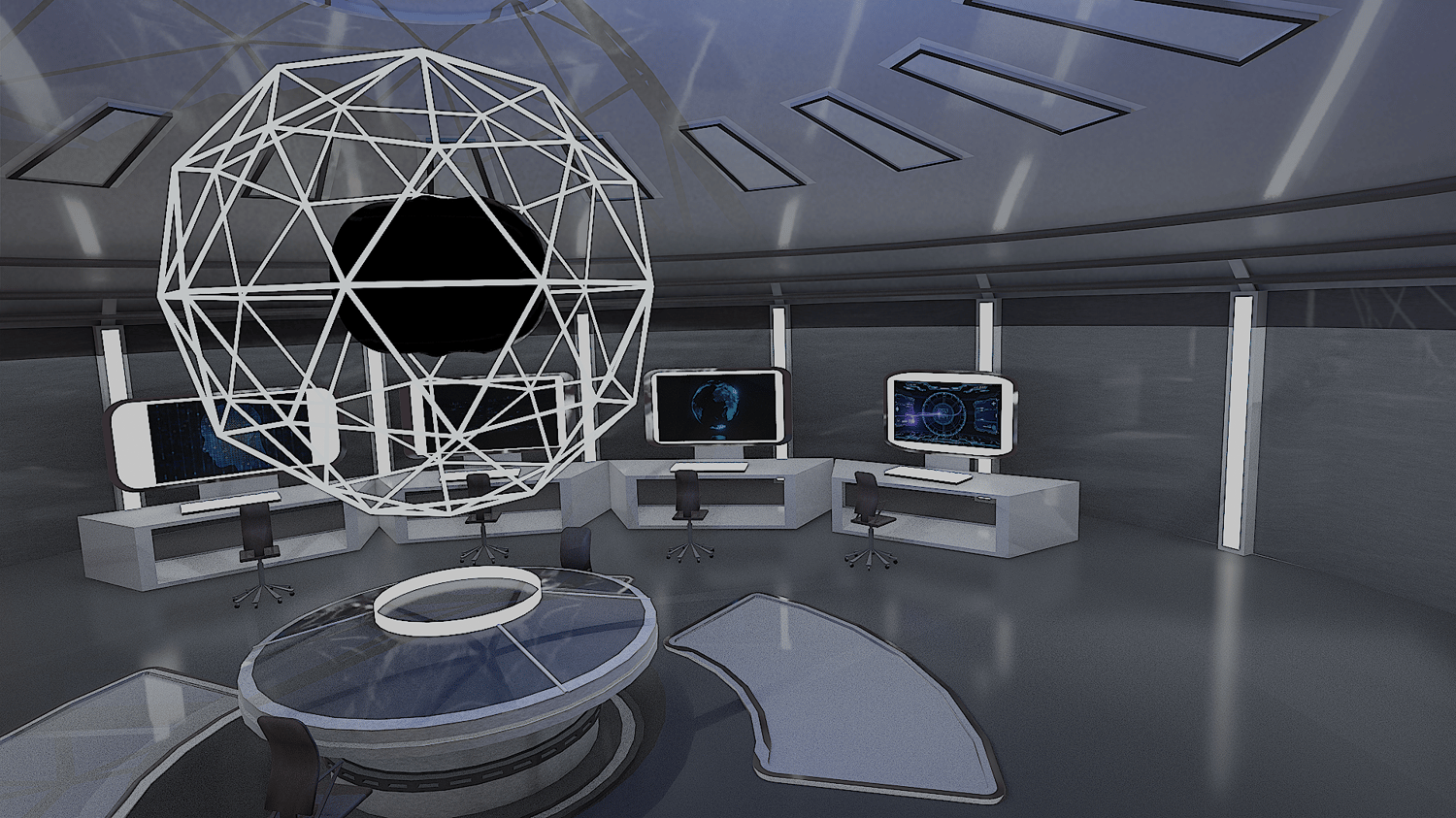 Salle 3D futuriste