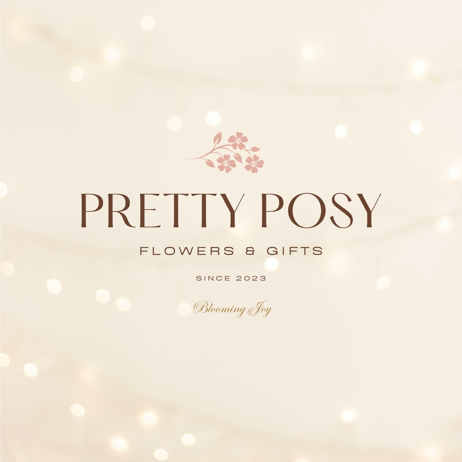 Pretty Posy logo design featuring hand drawn illustration of wildflowers