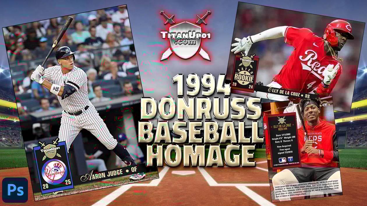 1994 Donruss Baseball Homage Photoshop PSD Templates