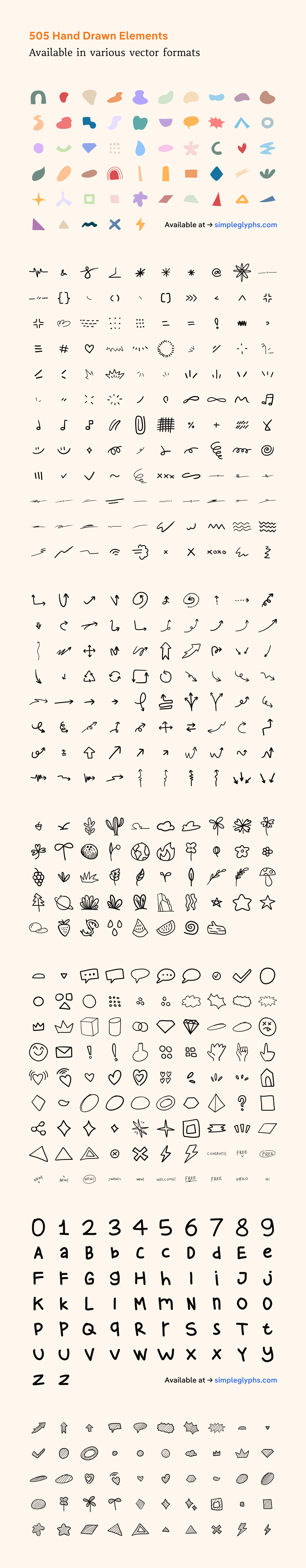 Image of vectors hand drawn shapes