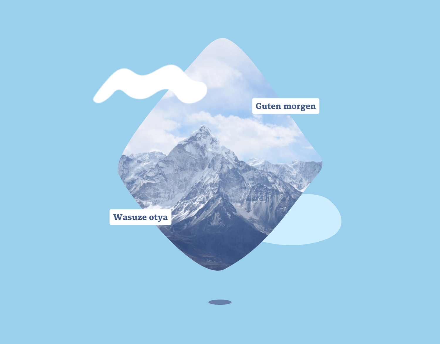 Image of a clipping mask design with nature mountain and hand-drawn element vectors.