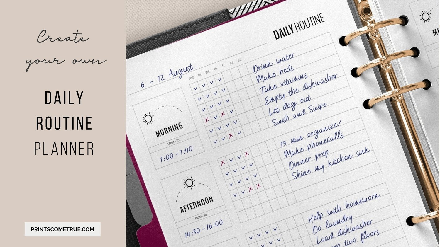 Daily Routine Printable planner