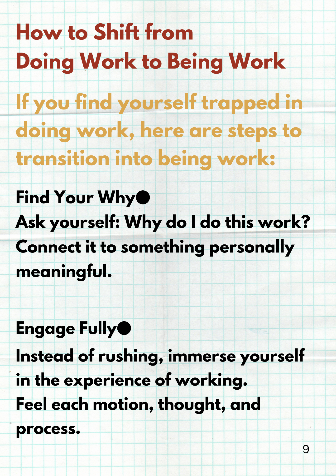 shifting from doing to being work