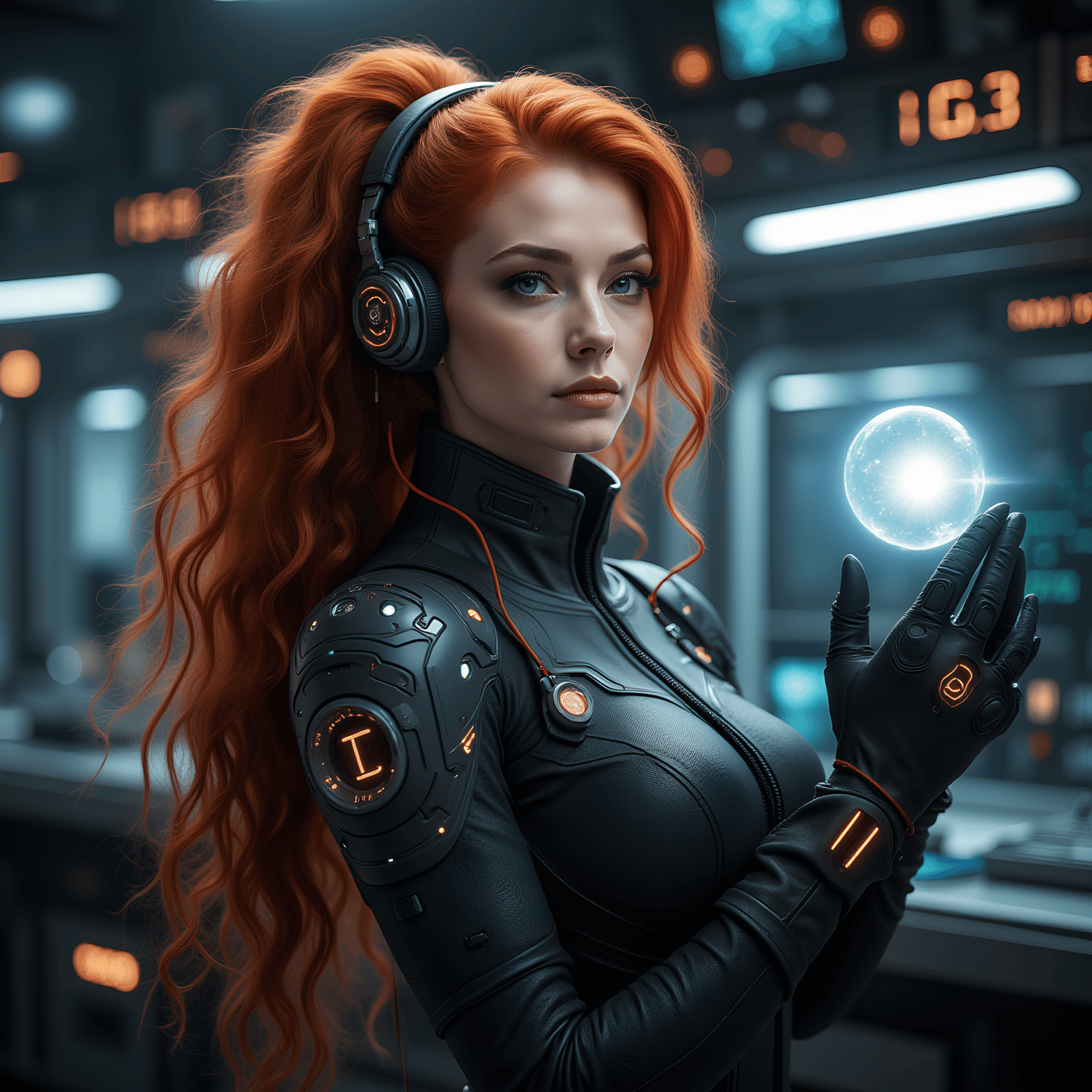 Intergalactic alien-human female scientist