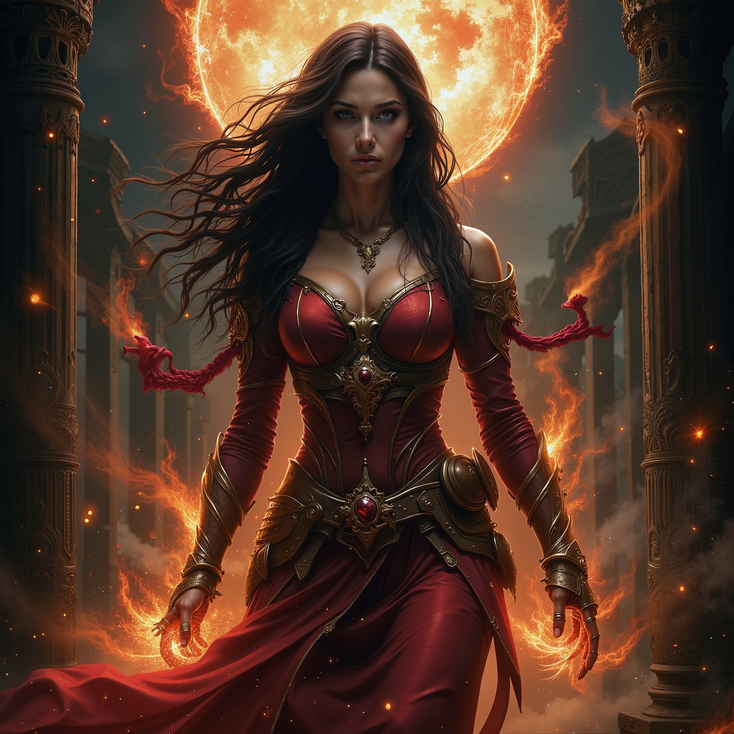 Female Hell Demon General harvesting pure evil to destroy a planet