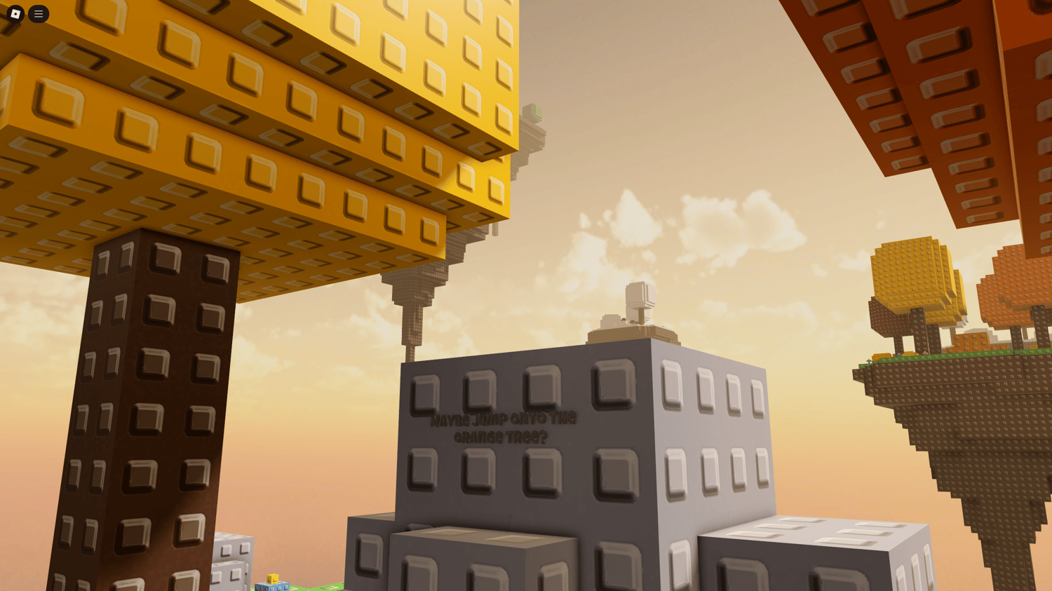 Zoomed-in view of a button placed in a tricky hiding spot