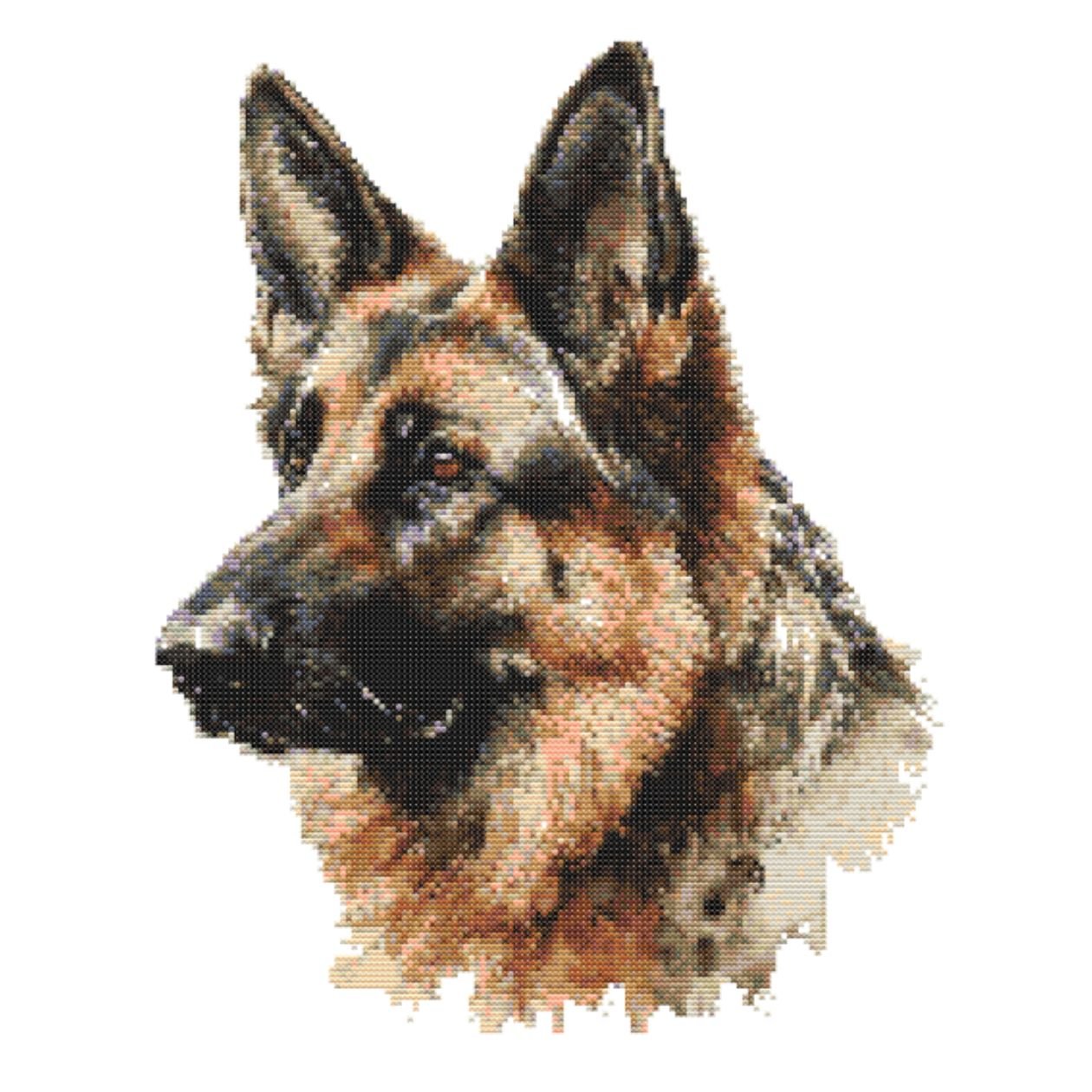 ​GERMAN SHEPHERD Cross Stitch Pattern Chart by Welovit Cross Stitch