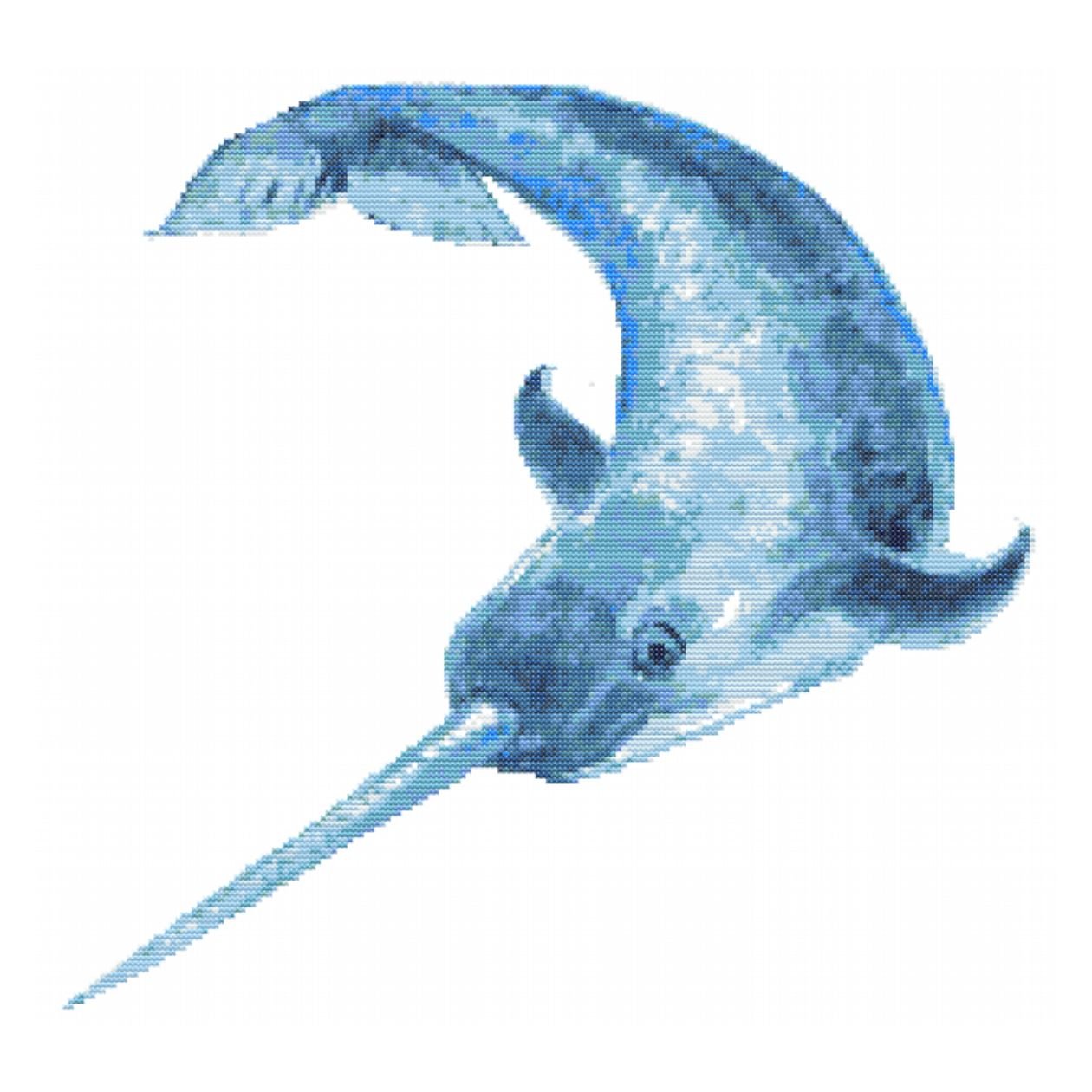 ​BEAUTIFUL NARWHAL Cross Stitch Pattern Chart by Welovit Cross Stitch