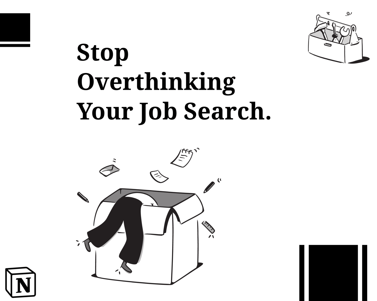 Stop Overthinking your Job Search With the Smart Job Search Hub Notion Template.