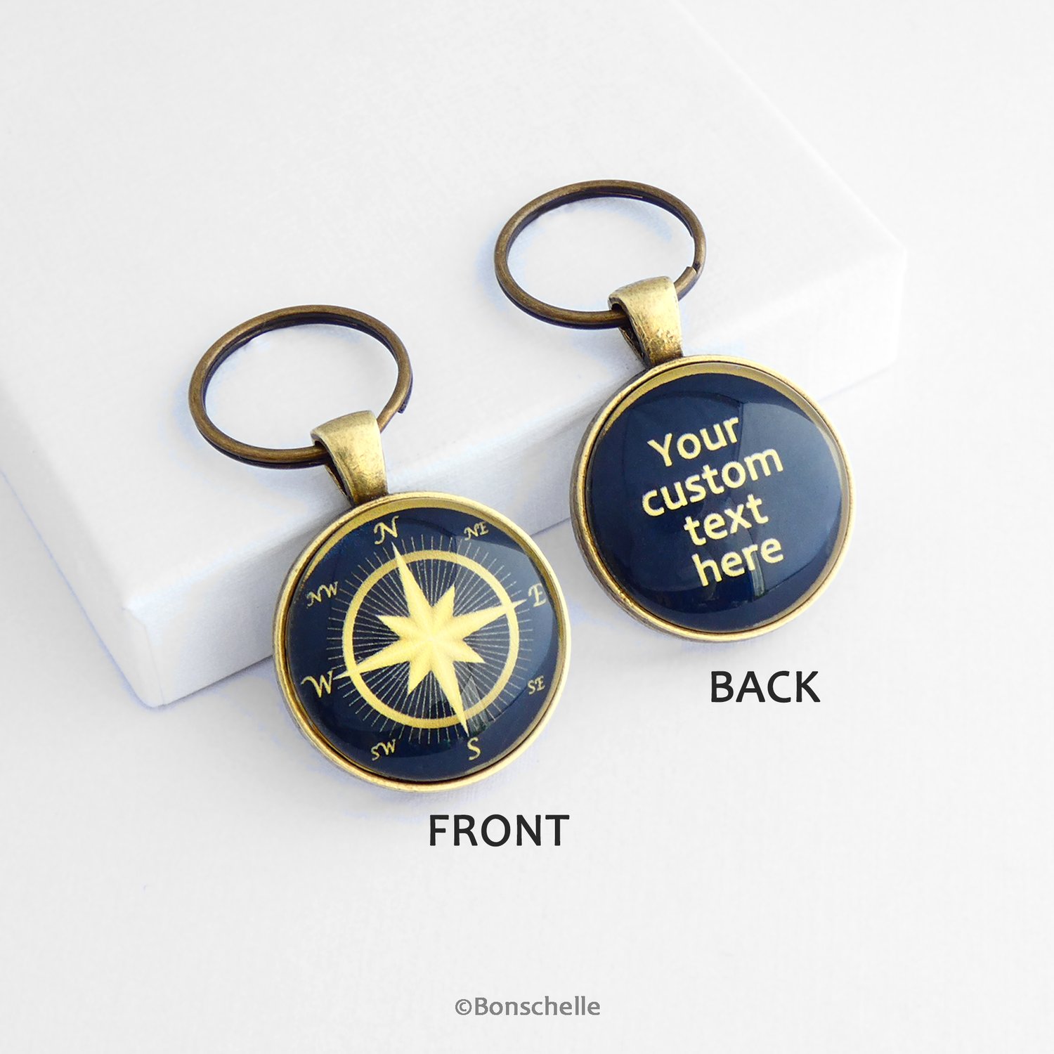 Compass Personalised Key Ring For Her Find Your True North