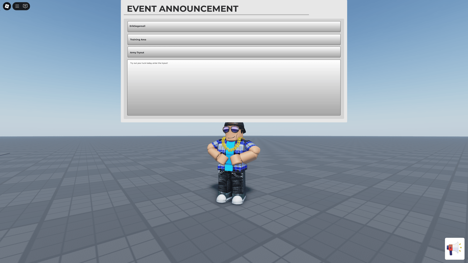 Discord webhook showing event announcement message