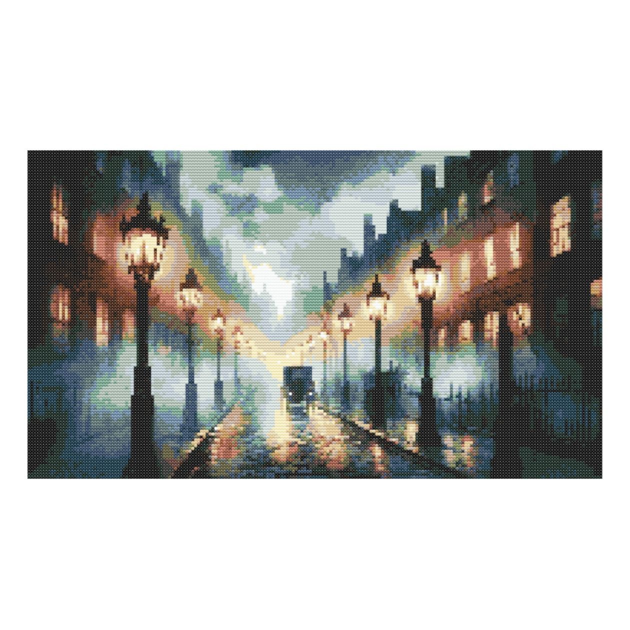 VICTORIAN STREET Cross Stitch Pattern Chart by Welovit Cross Stitch