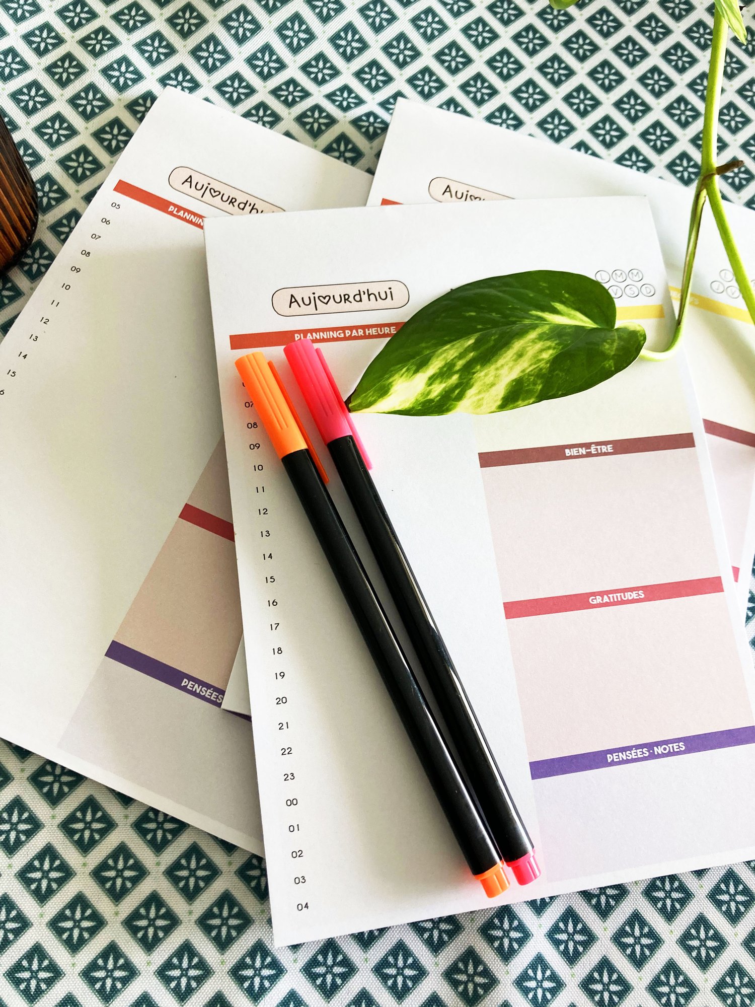 Planificateur quotidien en bloc