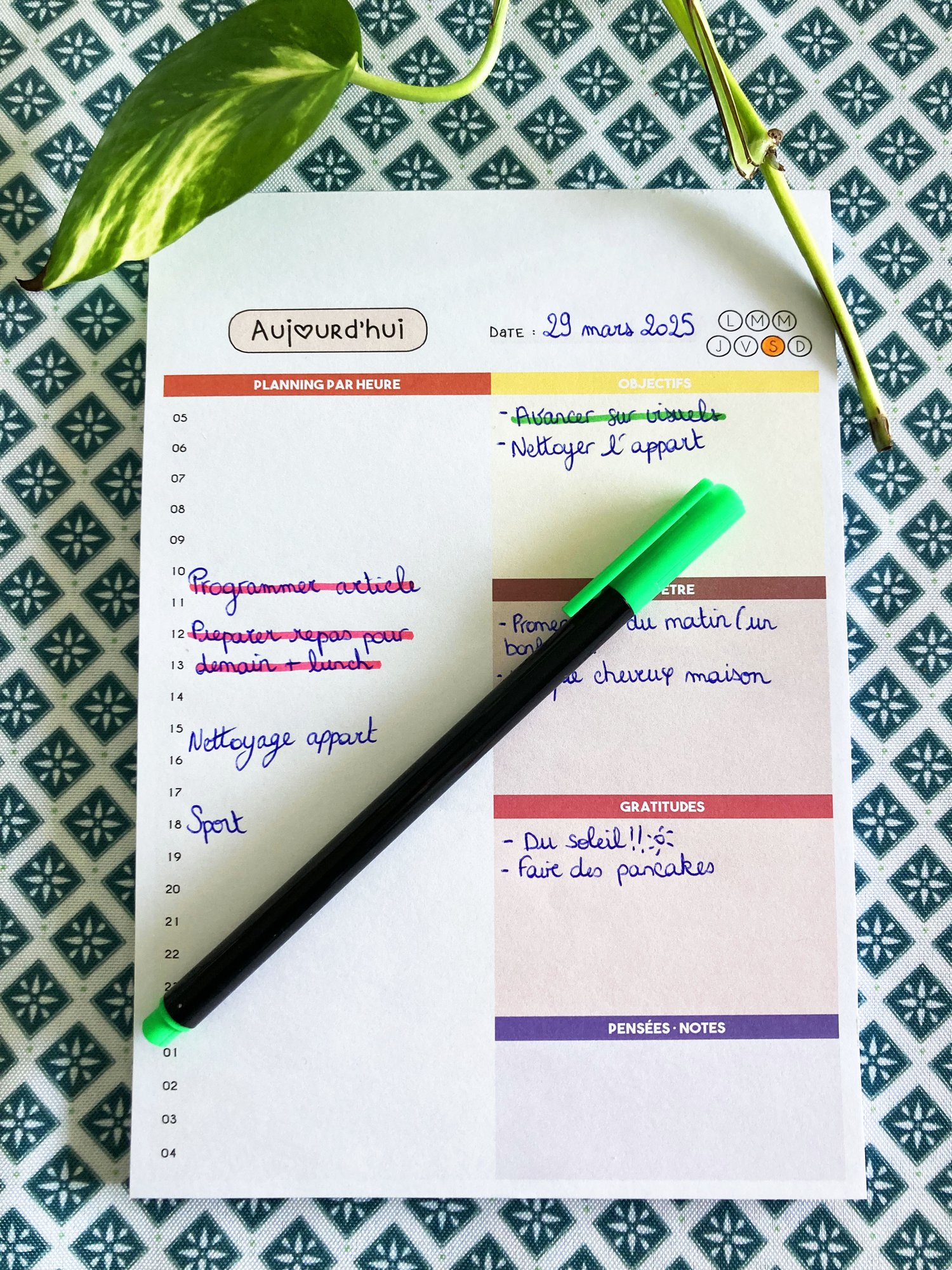 joli bloc notes pour sorganiser au quotidien