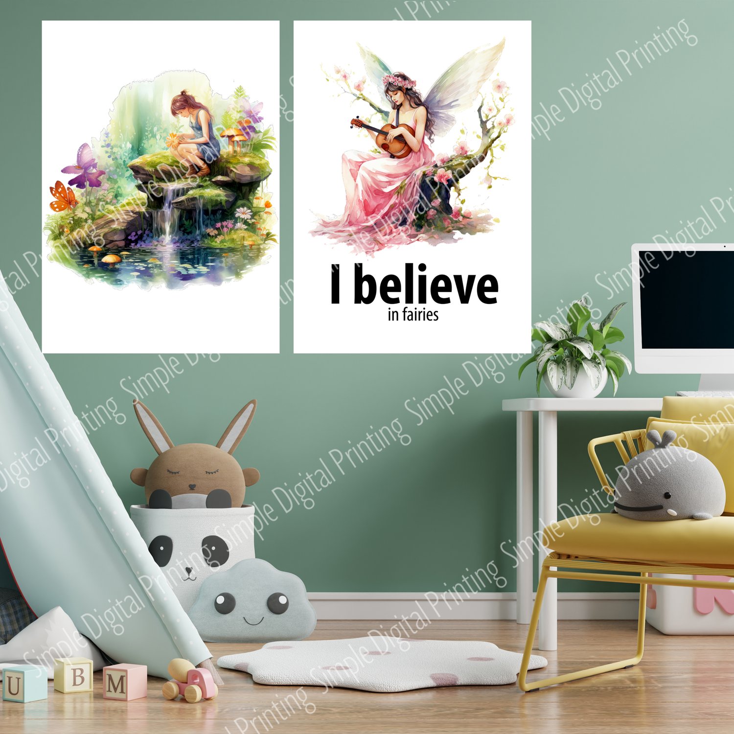 fairy tale, fairy, fairies, girls room, nursery room, newborn, typography, quote, digital download, digital poster, room decor