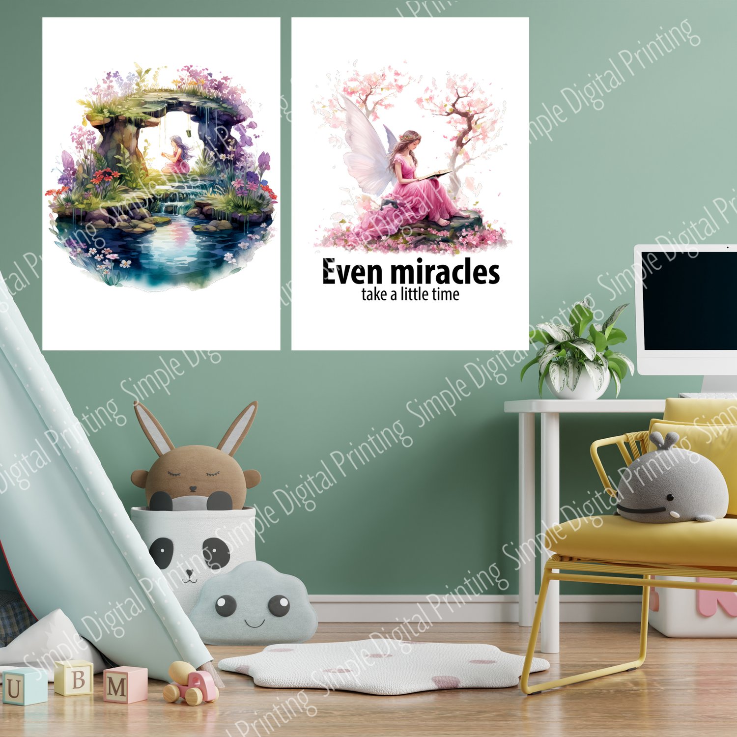 fairy tale, fairy, fairies, girls room, nursery room, newborn, typography, quote, digital download, digital poster, room decor