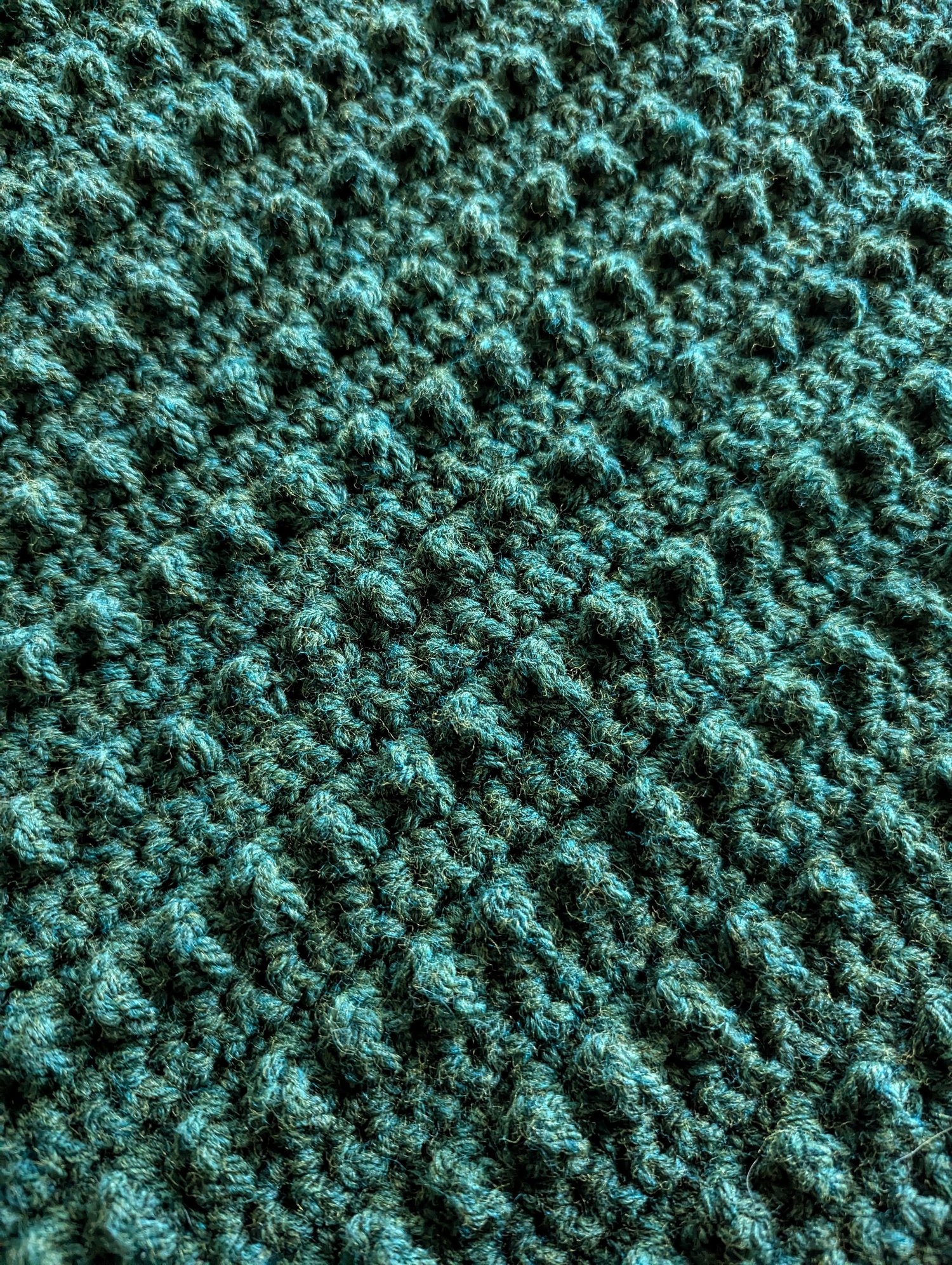 Evergreen crochet blanket texture