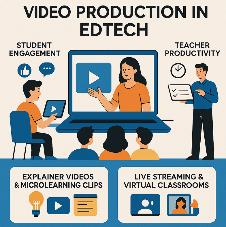 Discover how video production in EdTech is transforming learning in 2024. Explore innovative uses, benefits, tools, and strategies that enhance digital education.
