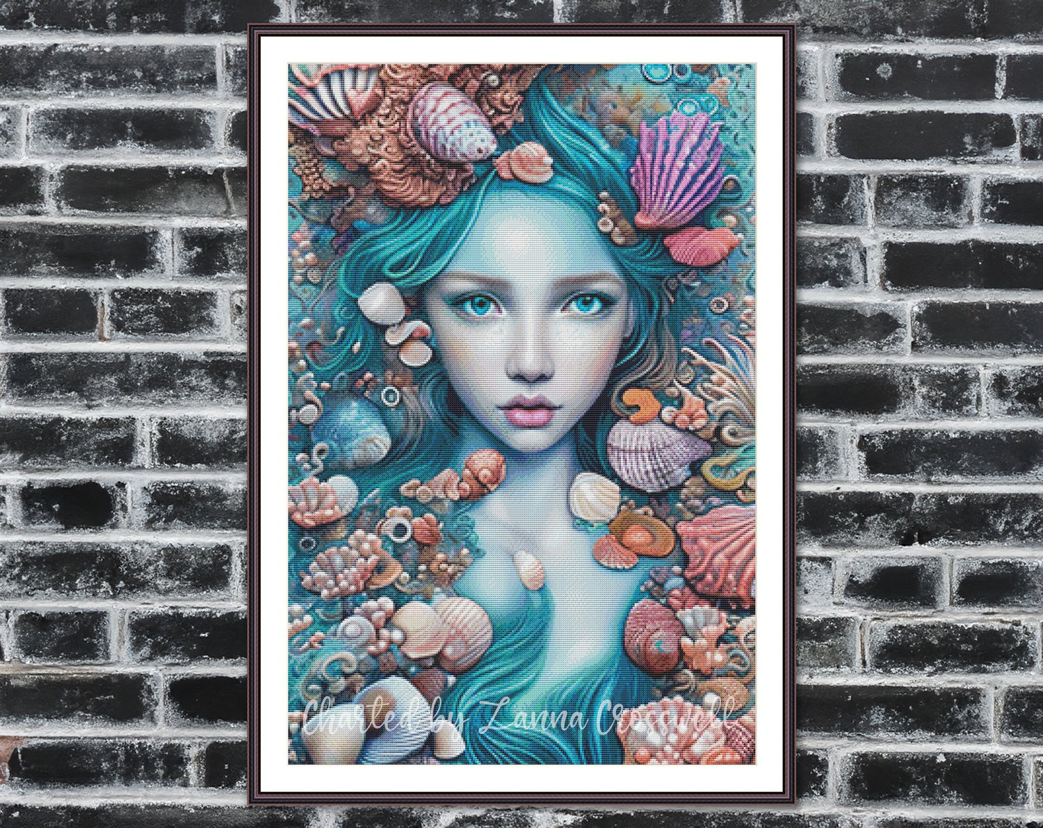 Born of Water - Fantasy Mermaid Full Coverage Cross Stitch Pattern For ...