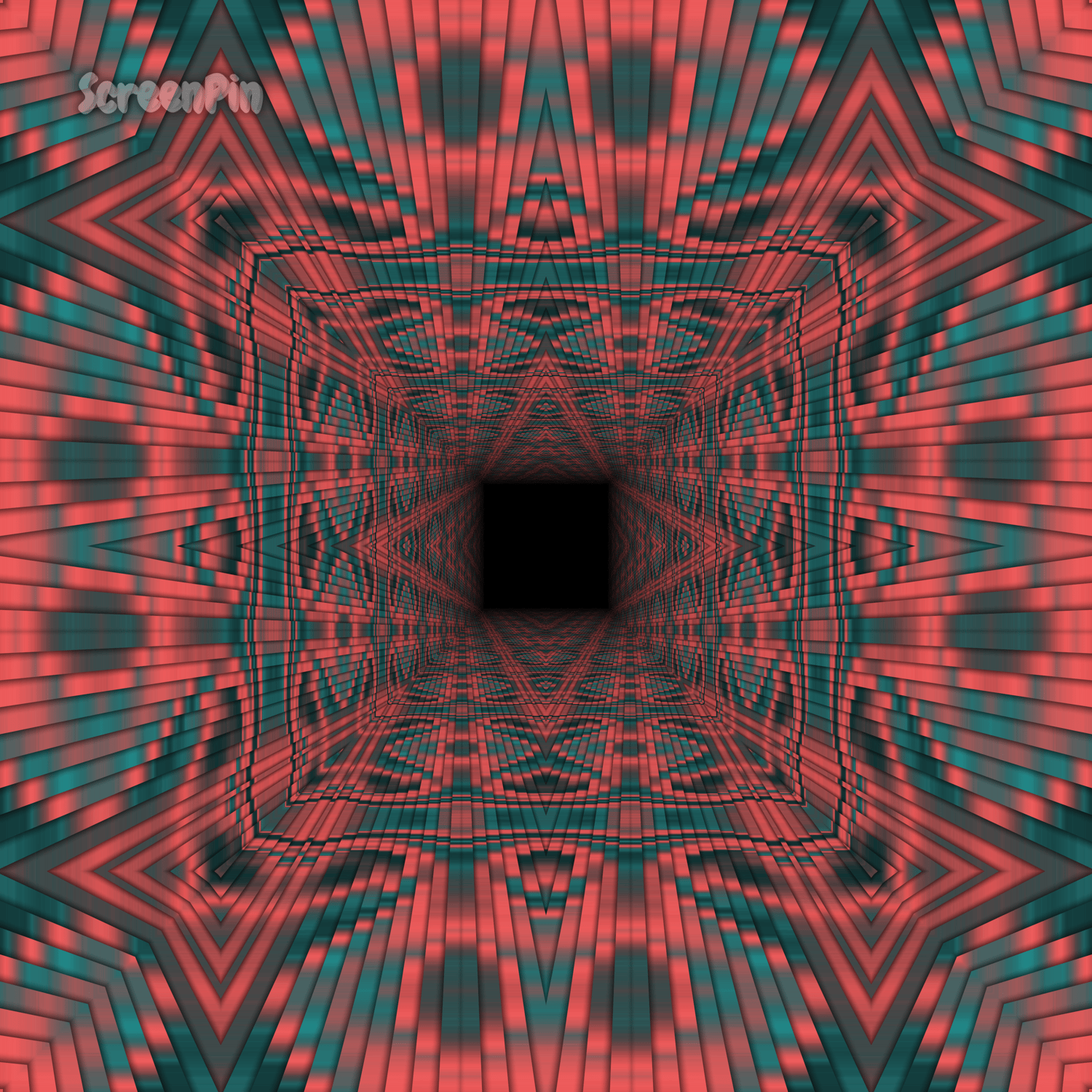 Abstract digital art of a square tunnel with geometric depth and modern design