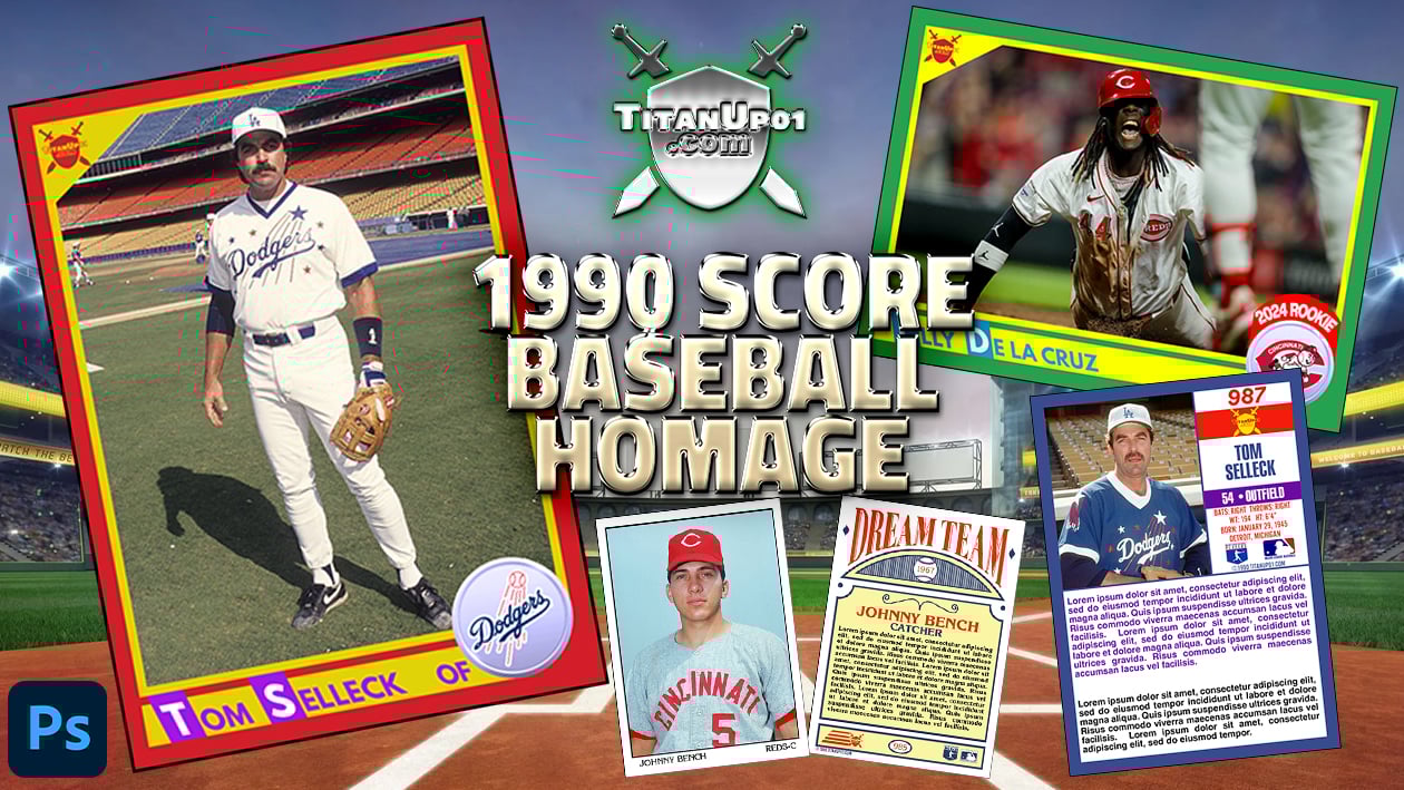 1990 Score Baseball Homage Photoshop PSD Templates