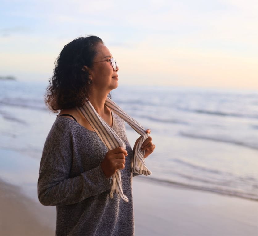 woman looking ahead for better times