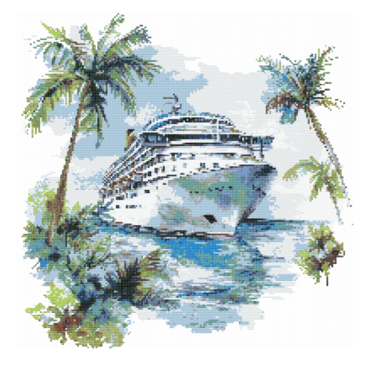 ​CRUISE SHIP Cross Stitch Pattern Chart by Welovit Cross Stitch