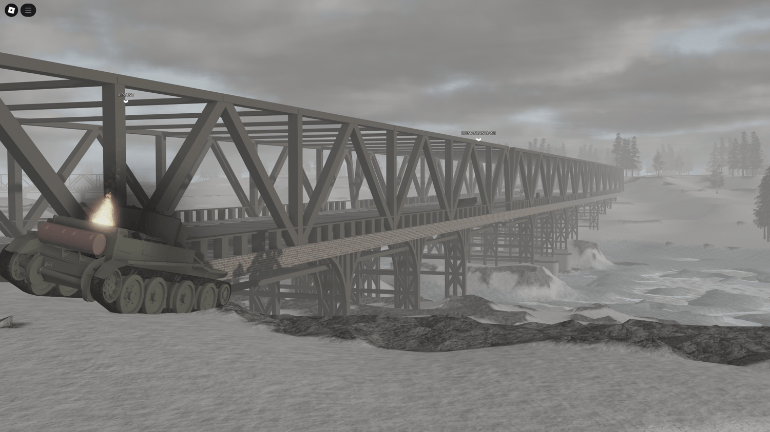 Military vehicles and units at German outpost