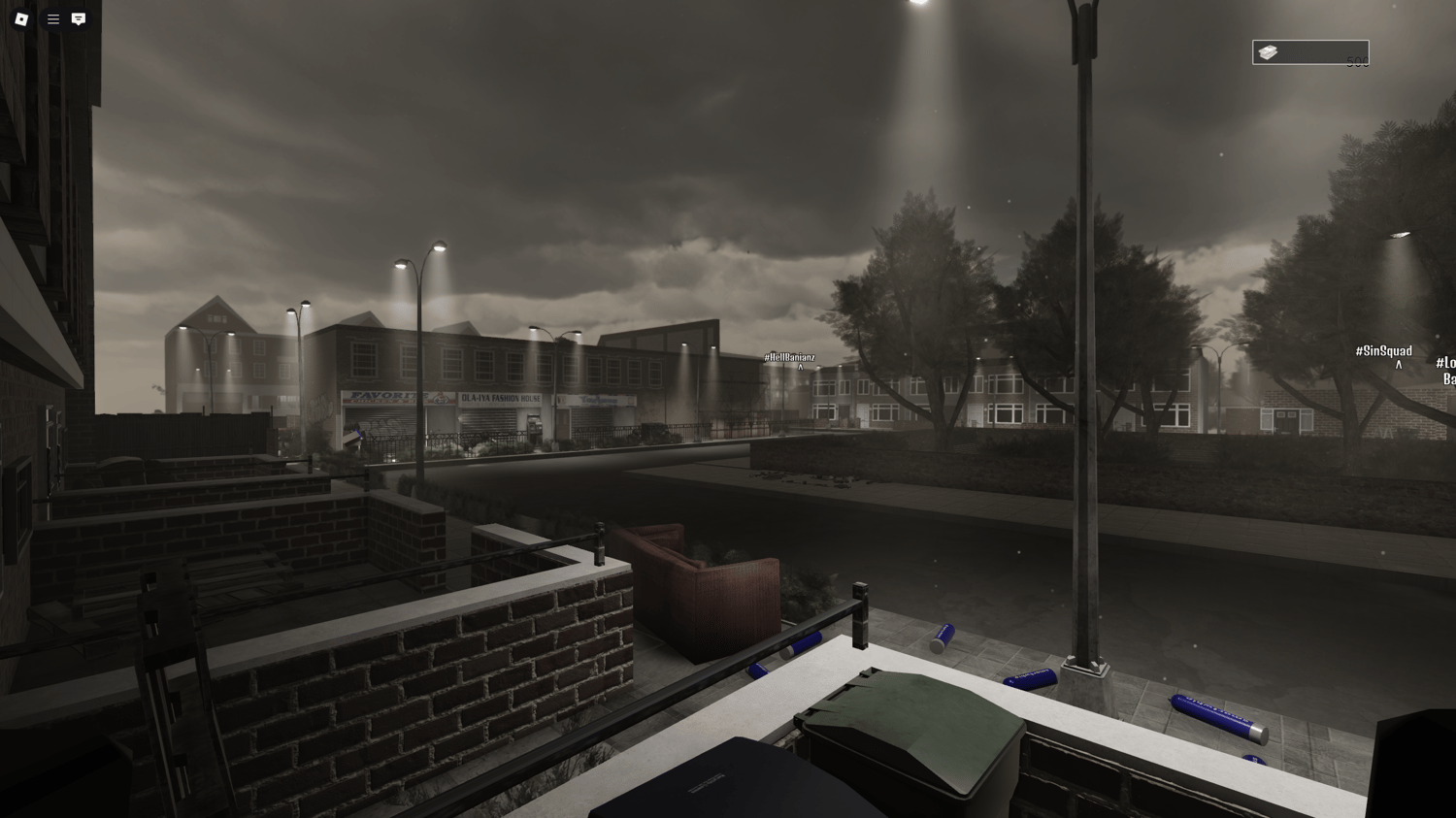 Blood decals and fall damage effects in Hackney map