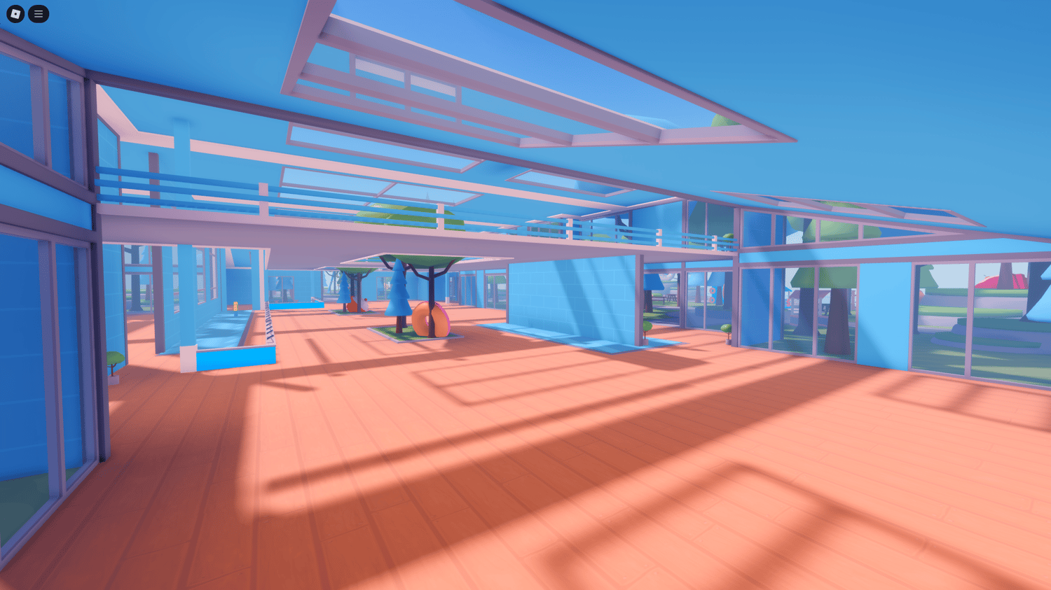 Ordering counter inside cozy Roblox café map