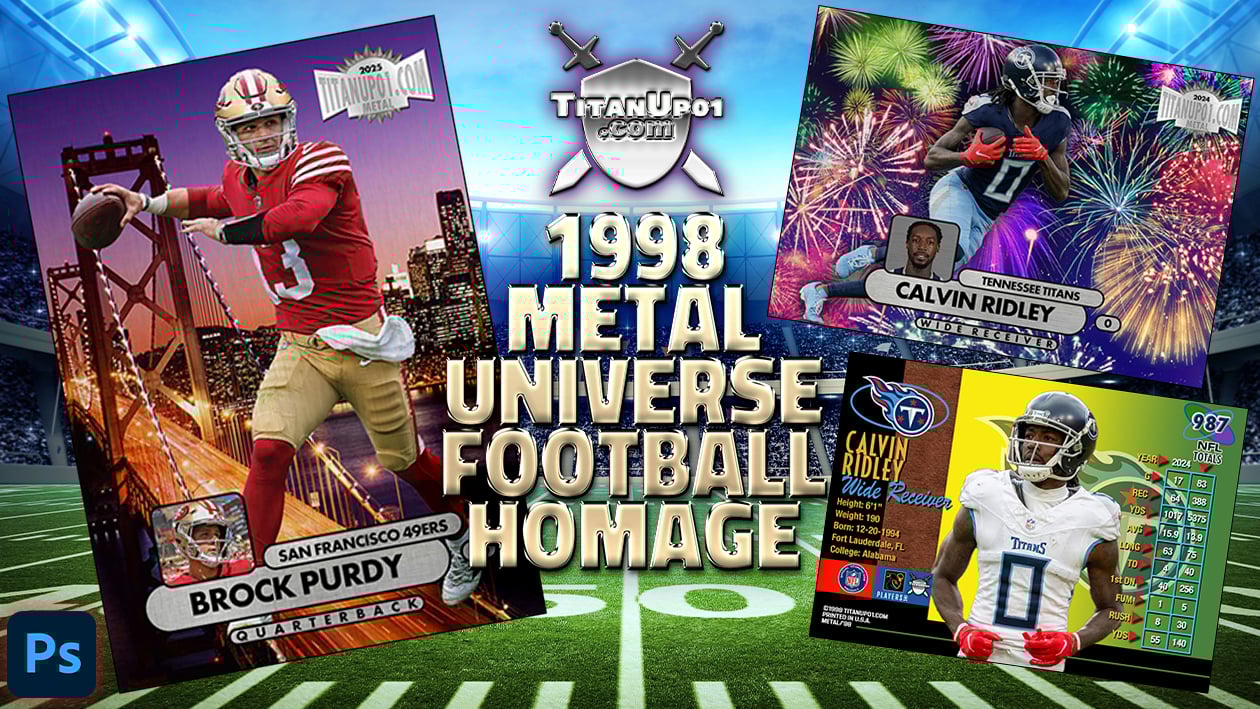 1998 Metal Universe Football Homage Photoshop PSD Templates