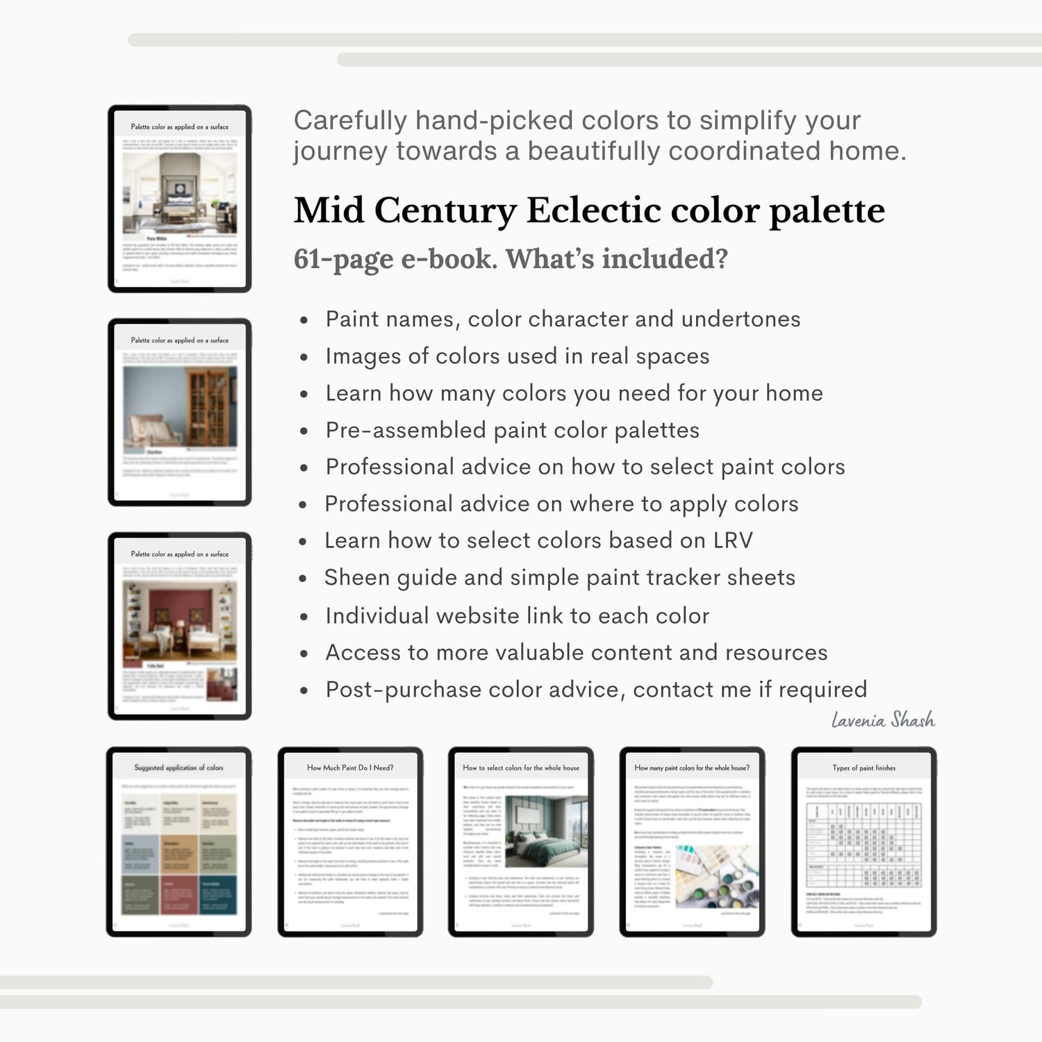 Sherwin Williams Mid Century Eclectic Color Palette For Whole House Interior. Paint Scheme With Jewel Tones For Maximalist and Boho Home Deco.