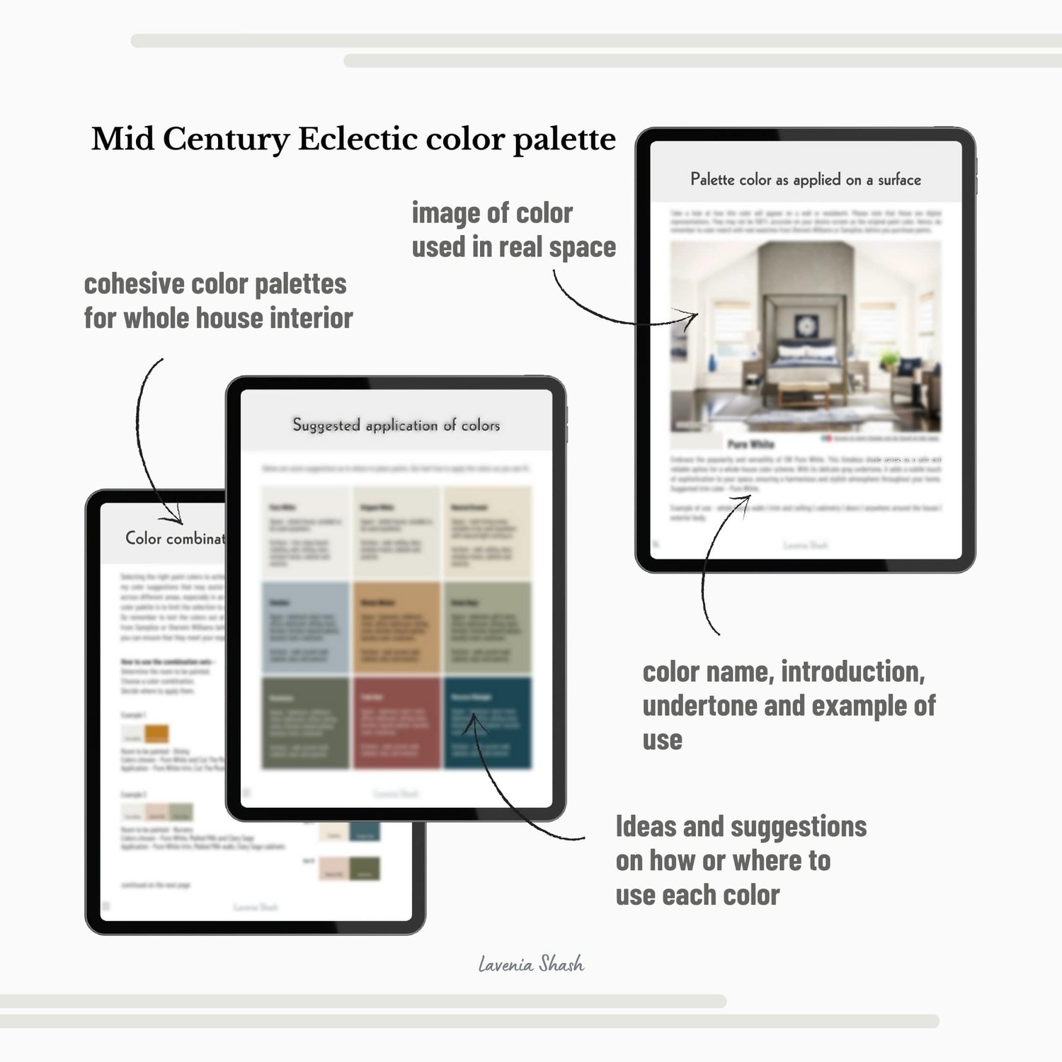 Sherwin Williams Mid Century Eclectic Color Palette For Whole House Interior. Paint Scheme With Jewel Tones For Maximalist and Boho Home Deco.