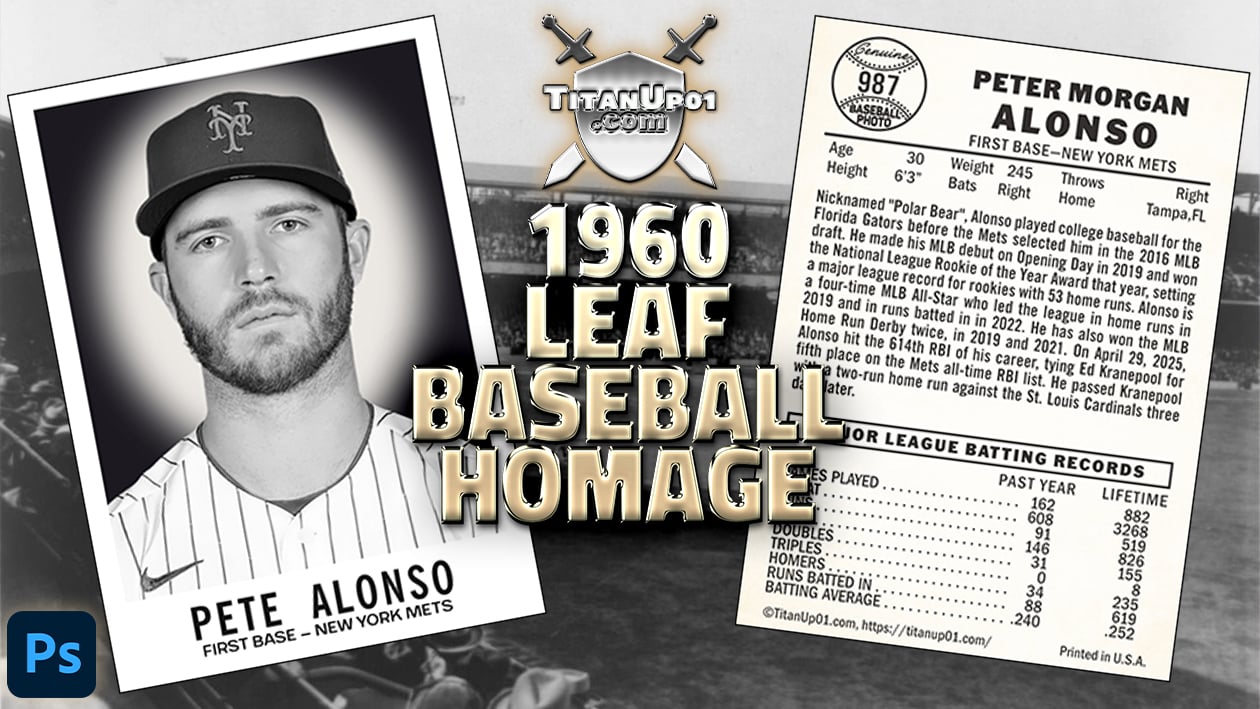 1960 Leaf Baseball Homage Photoshop PSD Templates