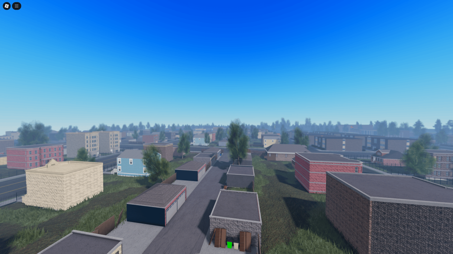 Mini map GUI showing city layout in Roblox game