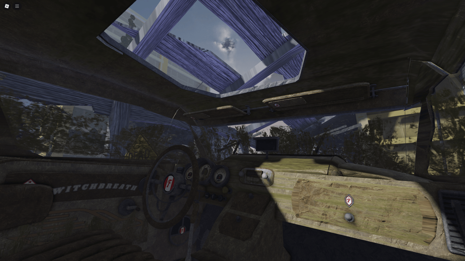 Overhead view of Roblox abandoned city environment
